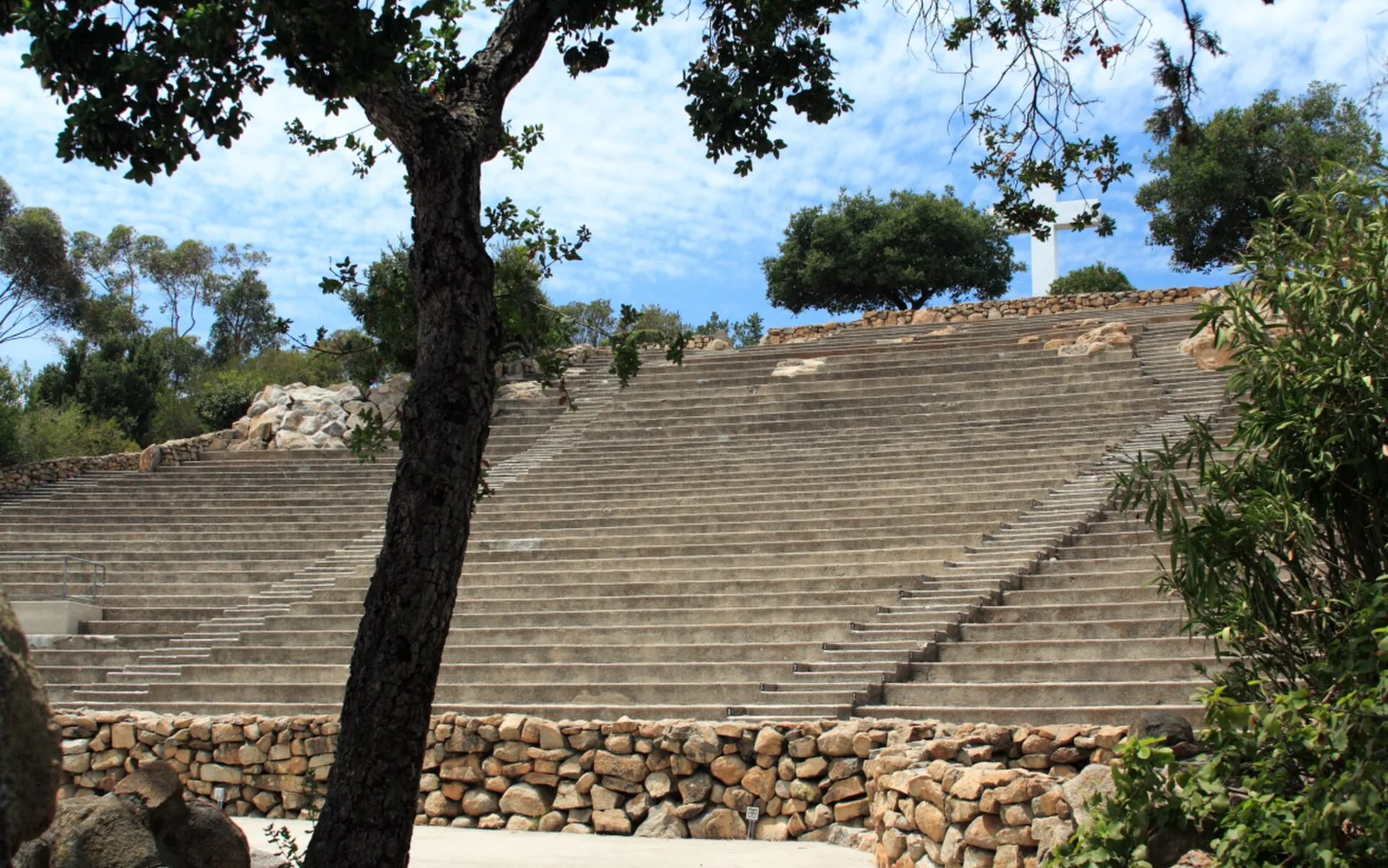 Stone seating at the Nature Theater in La Mesa, California